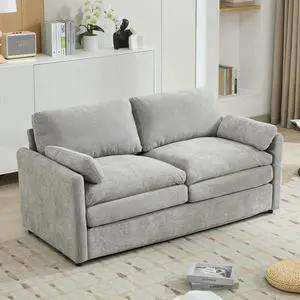 68.1" Cozy Upholstered Loveseat Sofa Oversized Comfy Comfy Cloud Sofa Double Cushion Loveseat Sofa Plush Cushion Sofa Couch for Living Room,Light Grey