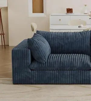Cloud Sofa,Corduroy Fabric,Deep Seat Couches,Double-layer design,Removable Cushion,No Assembly, DIY Combination for Living room, Bedroom,Conference room ,Apartment,Blue Cloud Sofa,Corduroy Fabric,Deep Seat Couches,Double-layer design,Removable Cushion,No Assembly, DIY Combination for Living room, Bedroom,Conference room ,Apartment,Blue