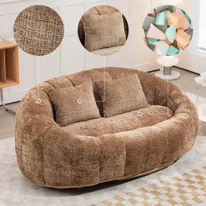Bean Bag sofa Lazy Sofa Durable Comfort Lounger High Back Bean Bag Chair Couch for Adults and Kids, Indoor & Outdoor, Accent Floor Soft Lounge Chair  (Coffee chenille)