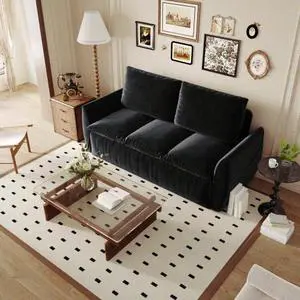 70.9"  Pull Out Sofa Bed, 3-Seat Convertible Sleeper Sofa with 2-in-1 Pillow and Blanket Set,Multi-Functional Velvet Loveseat Bed