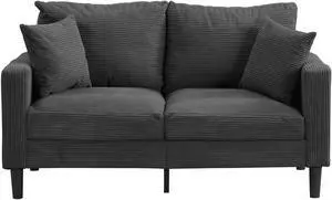 57 " High Resilience Loveseat Sofa, Wooden Frame 2 Seat Sofa, Comfy , Small Space Saving Modern Upholstered Sofa, Living Room Bedroom Apartment Small Space ,Dark gray