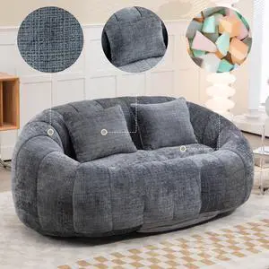 Bean Bag sofa Lazy Sofa Durable Comfort Lounger High Back Bean Bag Chair Couch for Adults and Kids, Indoor & Outdoor, Accent Floor Soft Lounge Chair  (Gray chenille)