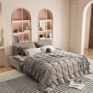 73.2" Queen Pull Out Sofa Bed,3-in-1 Convertible Sleeper Sofa,Multi-Functional Velvet Loveseat Bed,Grey(Old Sku:W1885S00051/W1885S00121)