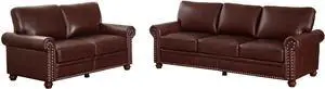Living Room Sofa with Storage Sofa 2+3 Sectional Burgundy Faux Leather