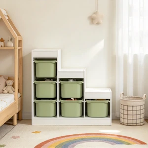 3-Tier Kids Toy Storage Organizer with 6 Removable Storage Bins, Children Bookshelf, Toy Storage Cabinet for Playroom, Bedroom, Kids Ages 3-8 3-Tier Kids Toy Storage Organizer with 6 Removable Storage Bins, Children Bookshelf, Toy Storage Cabinet for Playroom, Bedroom, Kids Ages 3-8
