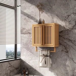 Bathroom cabinet wall mounted Bamboo toilet storage box Bathroom cabinet wall mounted Bamboo toilet storage box