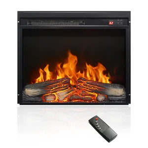 23 inch electric fireplace insert, ultra thin heater with log set & realistic flame, remote control with timer, overheating protection 23 inch electric fireplace insert, ultra thin heater with log set & realistic flame, remote control with timer, overheating protection