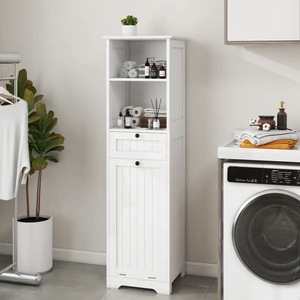 One-Compartment One-Drawer Tilt-Out Laundry Sorter Cabinet - White One-Compartment One-Drawer Tilt-Out Laundry Sorter Cabinet - White