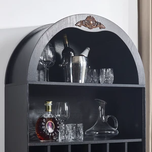 Arched Wood Wine Cabinet with Removable Wine Rack, MDF Anti-Scratch Surface Storage Bar Cabinet with Adjustable Shelves, Anti-Tip Freestanding Liquor Bookcase for Living Room Dining Room Arched Wood Wine Cabinet with Removable Wine Rack, MDF Anti-Scratch Surface Storage Bar Cabinet with Adjustable Shelves, Anti-Tip Freestanding Liquor Bookcase for Living Room Dining Room