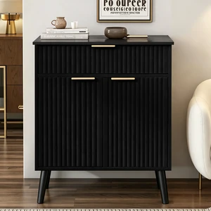 Kitchen Storage Cabinet, Adjustable Shelves , Storage with 1 Drawers and 2 Doors, Cabinet with Solid Wood Feet,Floor Sideboard Buffet for Living Room, Living Room, Kitchen, Entryway,(BLACK) Kitchen Storage Cabinet, Adjustable Shelves , Storage with 1 Drawers and 2 Doors, Cabinet with Solid Wood Feet,Floor Sideboard Buffet for Living Room, Living Room, Kitchen, Entryway,(BLACK)