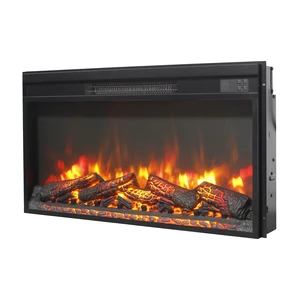 30 inch electric fireplace insert, ultra thin heater with log set & realistic flame, remote control with timer, overheating protection 30 inch electric fireplace insert, ultra thin heater with log set & realistic flame, remote control with timer, overheating protection