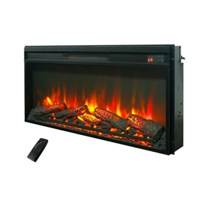 36 inch electric fireplace insert, ultra thin heater with log set & realistic flame, remote control with timer, overheating protection 36 inch electric fireplace insert, ultra thin heater with log set & realistic flame, remote control with timer, overheating protection