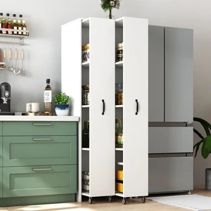 Bookcase with Two Pulled Out Doors Shelving Cabinet,4 Tier Floor Standing Bookcase,Slide Out Storage Bookcase file cabinet,Office Bedroom Living Room Hidden Storage Cabinet with Wheels Bookcase with Two Pulled Out Doors Shelving Cabinet,4 Tier Floor Standing Bookcase,Slide Out Storage Bookcase file cabinet,Office Bedroom Living Room Hidden Storage Cabinet with Wheels