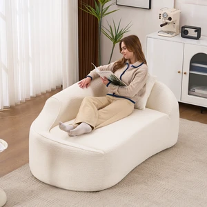 Curved Chaise Lounge Chair Indoor, Modern Chenille Sofa Couch with Deep Seat Sofa Bed with 1 Pillow, No Assembly Required, Sleeper Sofa Couch for Living Room, Bedroom, Apartment, Office Curved Chaise Lounge Chair Indoor, Modern Chenille Sofa Couch with Deep Seat Sofa Bed with 1 Pillow, No Assembly Required, Sleeper Sofa Couch for Living Room, Bedroom, Apartment, Office