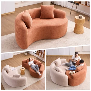 LY-042 S-Curved Chenille Sectional Sofa: Dual-Depth (21.3" & 26.8"), Coral Pink, No Assembly, Compact for Small Spaces, 400 lbs, 66.9" L LY-042 S-Curved Chenille Sectional Sofa: Dual-Depth (21.3" & 26.8"), Coral Pink, No Assembly, Compact for Small Spaces, 400 lbs, 66.9" L