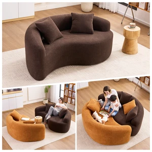 Old Sku: W2231P329732 Full Compression Sponge Loveseat, S-Curved Dual-Depth Sofa, Brown Chenille Modular for Small Spaces & Meditation, 400 lbs 66.9"L Old Sku: W2231P329732 Full Compression Sponge Loveseat, S-Curved Dual-Depth Sofa, Brown Chenille Modular for Small Spaces & Meditation, 400 lbs 66.9"L