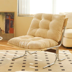Modern Accent Chair, Comfy Living Room Chair with Metal Chrom Frame, Upholstered Soft Cushion Sofa Chairs for Home Office,Bedroom,Dining Room (Cream-1pc) Modern Accent Chair, Comfy Living Room Chair with Metal Chrom Frame, Upholstered Soft Cushion Sofa Chairs for Home Office,Bedroom,Dining Room (Cream-1pc)
