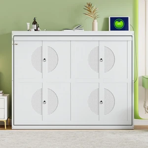 Queen Size Murphy Bed Wall Bed,White Queen Size Murphy Bed Wall Bed,White