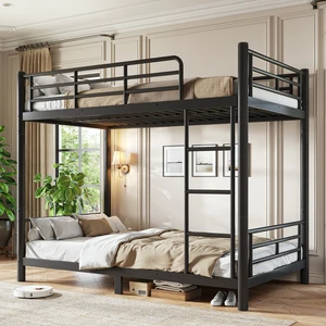 Twin XL over Twin XL Size Metal Bunk Bed for Teens and Adults,Space-Saving/Noise Reduced/No Box Spring Needed, Round Tube, Converted Into Two Beds, Black Twin XL over Twin XL Size Metal Bunk Bed for Teens and Adults,Space-Saving/Noise Reduced/No Box Spring Needed, Round Tube, Converted Into Two Beds, Black