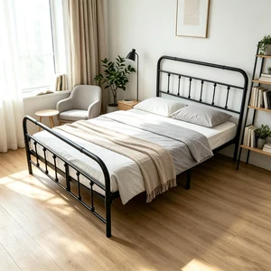 Metal Bed Frame,Full Size Bed Frame with Headboard,Structurally Stable, Under Bed Storage,No Box Spring Needed,Black