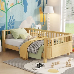 Twin Size Wood Platform Bed for Kids, Wood Low Profile Twin Bed with Rails for Girls and Boys, Natural (Patented Design, Expect Arrival Date 2026/5/11 Old SKU W2593P190150) Twin Size Wood Platform Bed for Kids, Wood Low Profile Twin Bed with Rails for Girls and Boys, Natural (Patented Design, Expect Arrival Date 2026/5/11 Old SKU W2593P190150)