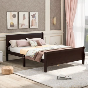 Full Size Wood Platform Bed with Headboard and Wooden Slat Support (Espresso) Full Size Wood Platform Bed with Headboard and Wooden Slat Support (Espresso)