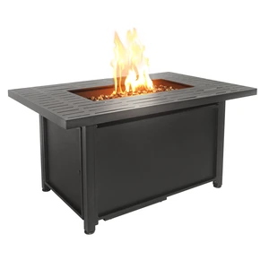 Convertible Steel Fire Table, Rectangular, Black Convertible Steel Fire Table, Rectangular, Black