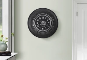 Clocks, 20" Round, Charcoal Grey, Transitional Clocks, 20" Round, Charcoal Grey, Transitional