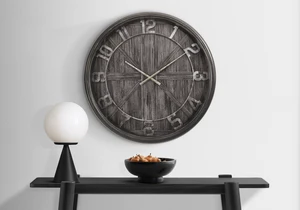 Clocks, 30" Round, Large Oversized, Wall Clock, Brown, Transitional Clocks, 30" Round, Large Oversized, Wall Clock, Brown, Transitional