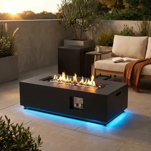 Rectangular Metal LED Firetable Rectangular Metal LED Firetable