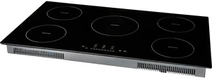 Electric Cooktop, 5 Burners, 36'' Induction Stove Top, Built-in Magnetic Cooktop 9200W, 9 Heating Level Multifunctional Burner, LED Touch Screen w/ Child Lock & Over-Temperature Protection Electric Cooktop, 5 Burners, 36'' Induction Stove Top, Built-in Magnetic Cooktop 9200W, 9 Heating Level Multifunctional Burner, LED Touch Screen w/ Child Lock & Over-Temperature Protection