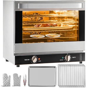 Commercial Convection Oven, 66L/60Qt, Half-Size Conventional Oven Countertop, 1800W 4-Tier Toaster w/Front Glass Door, Electric Baking Oven with Tray & Wire Racks (120V, 5-15P Plug & Outlet) Commercial Convection Oven, 66L/60Qt, Half-Size Conventional Oven Countertop, 1800W 4-Tier Toaster w/Front Glass Door, Electric Baking Oven with Tray & Wire Racks (120V, 5-15P Plug & Outlet)