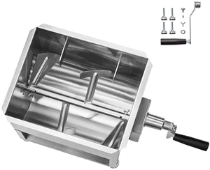 Manual Meat Mixer, 20L Fixed Tank Meat Processing Equipment(Mixing Max 30LBS for Meat), Stainless Steel Meat Mixer, Sausage Mixer Machine with Lid Handle Gear Reducer, Ground Beef Hand Mixer Manual Meat Mixer, 20L Fixed Tank Meat Processing Equipment(Mixing Max 30LBS for Meat), Stainless Steel Meat Mixer, Sausage Mixer Machine with Lid Handle Gear Reducer, Ground Beef Hand Mixer