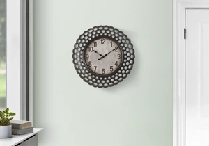 Clocks, 16" Round, Wall Clock, Dark Brown, Transitional Clocks, 16" Round, Wall Clock, Dark Brown, Transitional