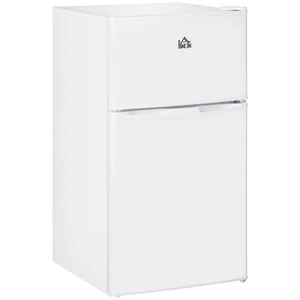Double Door Mini Fridge with Freezer, 3.2 Cu.Ft Compact Refrigerator with Adjustable Shelf, Adjustable Thermostat and Reversible Door for Bedroom, Dorm, Home Office, White Double Door Mini Fridge with Freezer, 3.2 Cu.Ft Compact Refrigerator with Adjustable Shelf, Adjustable Thermostat and Reversible Door for Bedroom, Dorm, Home Office, White