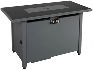 25'' H x 42'' W Steel Outdoor Fire Pit Table with Lid (Black) 25'' H x 42'' W Steel Outdoor Fire Pit Table with Lid (Black)