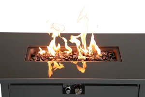 43" Smoked Glass Metal Rectangle Fire Pit 43" Smoked Glass Metal Rectangle Fire Pit