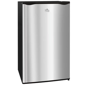 HOMCOM 3.2 Cu.Ft Mini Fridge with Freezer, Single Door Compact Refrigerator with Adjustable Thermostat, Shelf and Reversible Door for Bedroom, Dorm, Home Office, Energy Efficient, Silver HOMCOM 3.2 Cu.Ft Mini Fridge with Freezer, Single Door Compact Refrigerator with Adjustable Thermostat, Shelf and Reversible Door for Bedroom, Dorm, Home Office, Energy Efficient, Silver