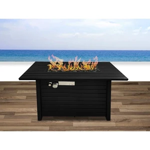 24" H Steel Propane Outdoor Fire Pit Table With Lid - CM-1124
