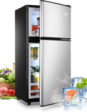 3.5Cu.Ft Compact Refrigerator Mini Fridge with Freezer, Small Refrigerator with 2 Door, 7 Level Thermostat Removable Shelves for Kitchen, Dorm, Apartment, Bar, Office Silver Ban on Amazon 3.5Cu.Ft Compact Refrigerator Mini Fridge with Freezer, Small Refrigerator with 2 Door, 7 Level Thermostat Removable Shelves for Kitchen, Dorm, Apartment, Bar, Office Silver Ban on Amazon