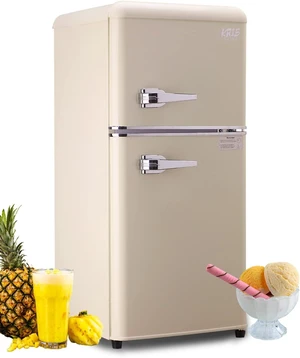 3.5Cu.Ft Compact Refrigerator Mini Fridge with Freezer, Small Refrigerator with 2 Door, 7 Level Thermostat Removable Shelves for Kitchen, Dorm, Apartment, Bar, Office, Cream 3.5Cu.Ft Compact Refrigerator Mini Fridge with Freezer, Small Refrigerator with 2 Door, 7 Level Thermostat Removable Shelves for Kitchen, Dorm, Apartment, Bar, Office, Cream