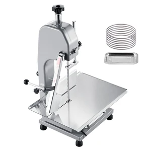 Commercial Electric Meat Bandsaw, 1500W Bone Sawing Machine with 12.4" x 18.1" Workbench, 0-4.3" Cutting Thickness, 7 Extra Replacement Blades, for Cutting Bone, Frozen Meat, Pork, Beef & Ribs Commercial Electric Meat Bandsaw, 1500W Bone Sawing Machine with 12.4" x 18.1" Workbench, 0-4.3" Cutting Thickness, 7 Extra Replacement Blades, for Cutting Bone, Frozen Meat, Pork, Beef & Ribs