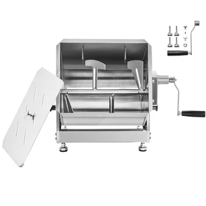 Manual Meat Mixer, 40L Tilt Tank Meat Processing Equipment(Mixing Max 40L for Meat), Stainless Steel Meat Mixer, Sausage Mixer Machine with Lid Handle Gear Reducer, Ground Beef Hand Mixer Manual Meat Mixer, 40L Tilt Tank Meat Processing Equipment(Mixing Max 40L for Meat), Stainless Steel Meat Mixer, Sausage Mixer Machine with Lid Handle Gear Reducer, Ground Beef Hand Mixer