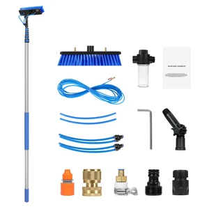 Water Fed Pole Kit, 30FT Solar Panel Cleaning Pole with Extendable Handle, 180° Rotatable Brush Head & 65.6FT Hose, Household & Outdoor Window Cleaner Tool for Caravan Solar Panel Deck Water Fed Pole Kit, 30FT Solar Panel Cleaning Pole with Extendable Handle, 180° Rotatable Brush Head & 65.6FT Hose, Household & Outdoor Window Cleaner Tool for Caravan Solar Panel Deck