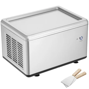 Fried Ice Cream Roll Machine, 12.6" x 8.5" Stir-Fried Ice Cream Pan, Stainless Steel Rolled Ice Cream Maker with Compressor and 2 Scrapers, for Making Ice Cream, Frozen Yogurt, Ice Cream Rolls Fried Ice Cream Roll Machine, 12.6" x 8.5" Stir-Fried Ice Cream Pan, Stainless Steel Rolled Ice Cream Maker with Compressor and 2 Scrapers, for Making Ice Cream, Frozen Yogurt, Ice Cream Rolls
