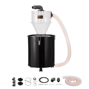 Cyclone Dust Separator with Metal Tank, 4" Retrofit Cyclone Separator for Dust Collectors, ABS Dust Deputy With 2" Hole O.D. Connector & Hose for Wet/Dry Shop Vacuums, Fits 13.21 Gallon Tank