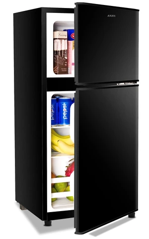 3.5Cu.Ft Compact Refrigerator Mini Fridge with Freezer, Small Refrigerator with 2 Door, 7 Level Thermostat Removable Shelves for Kitchen, Dorm, Apartment, Bar, Office Black 3.5Cu.Ft Compact Refrigerator Mini Fridge with Freezer, Small Refrigerator with 2 Door, 7 Level Thermostat Removable Shelves for Kitchen, Dorm, Apartment, Bar, Office Black