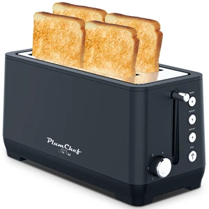 4-Slice Toaster, Extra Wide Long Slot Toaster with Warming Rack, 6 Browning Settings, Bagel/Defrost/Reheat Functions, Removable Crumb Tray, Stainless Steel Housing 1500W, Matte Blue 4-Slice Toaster, Extra Wide Long Slot Toaster with Warming Rack, 6 Browning Settings, Bagel/Defrost/Reheat Functions, Removable Crumb Tray, Stainless Steel Housing 1500W, Matte Blue