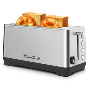 4-Slice Extra Wide Long Slot Toaster ,Stainless Steel , Removable Crumb Tray, 6 Browning Settings & Bagel/Defrost/Reheat Functions,stainless steel 1500W 4-Slice Extra Wide Long Slot Toaster ,Stainless Steel , Removable Crumb Tray, 6 Browning Settings & Bagel/Defrost/Reheat Functions,stainless steel 1500W