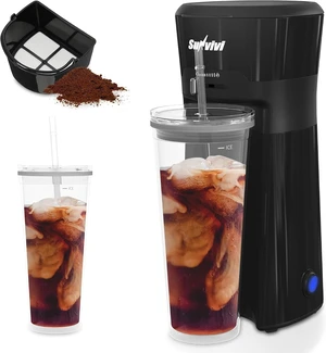 20Oz Iced Tea Coffee Maker with Reusable Filter - Small,Hot Brew 20Oz Iced Tea Coffee Maker with Reusable Filter - Small,Hot Brew
